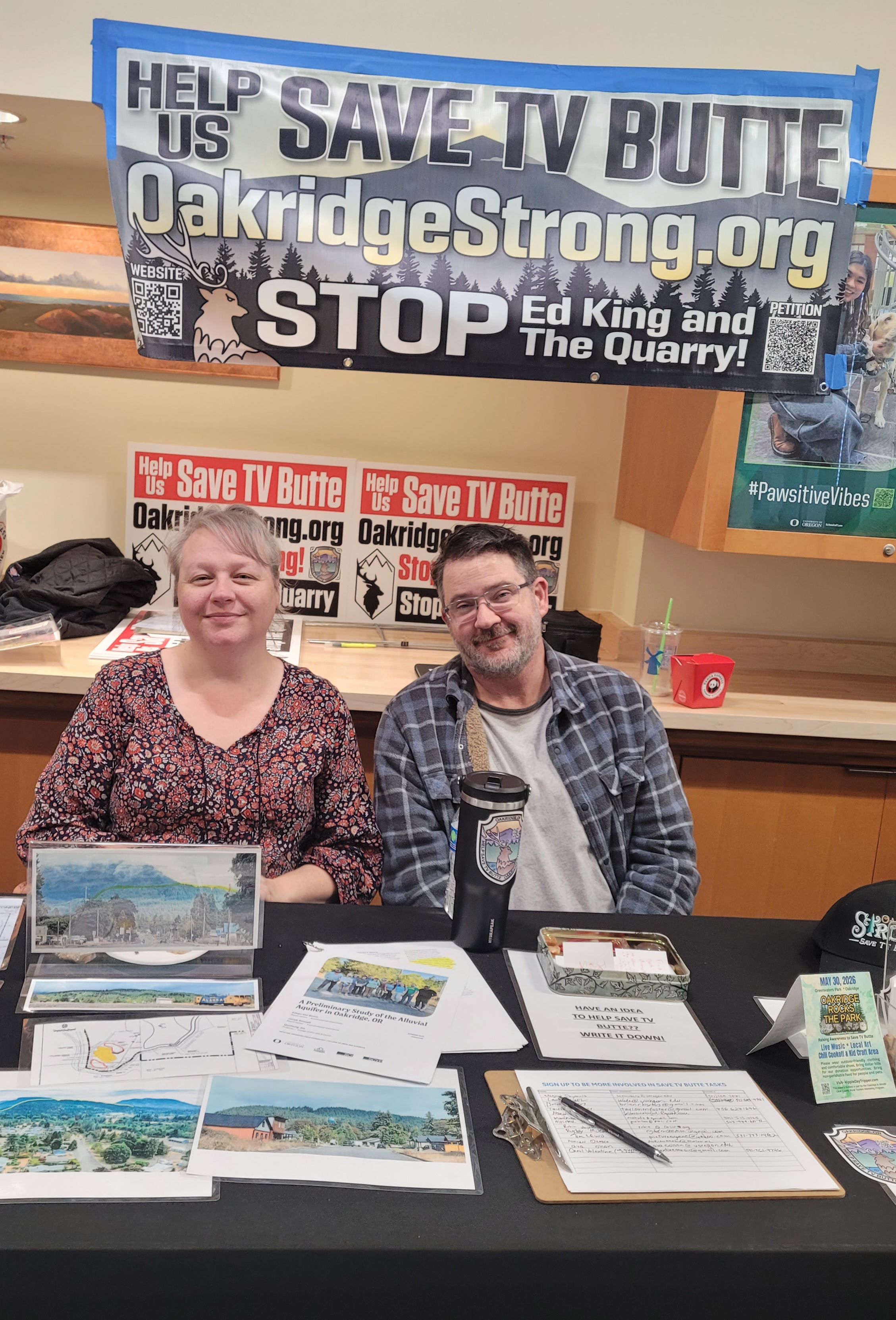 Photo from the Oakridge Strong/Save TV Butte table at conference